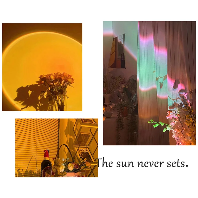 

Dusk Projection Lamp Sun Rainbow Projector Led Night Light Photo Background Light Bedroom Coffe Shop Galaxy Atmosphere Lamp