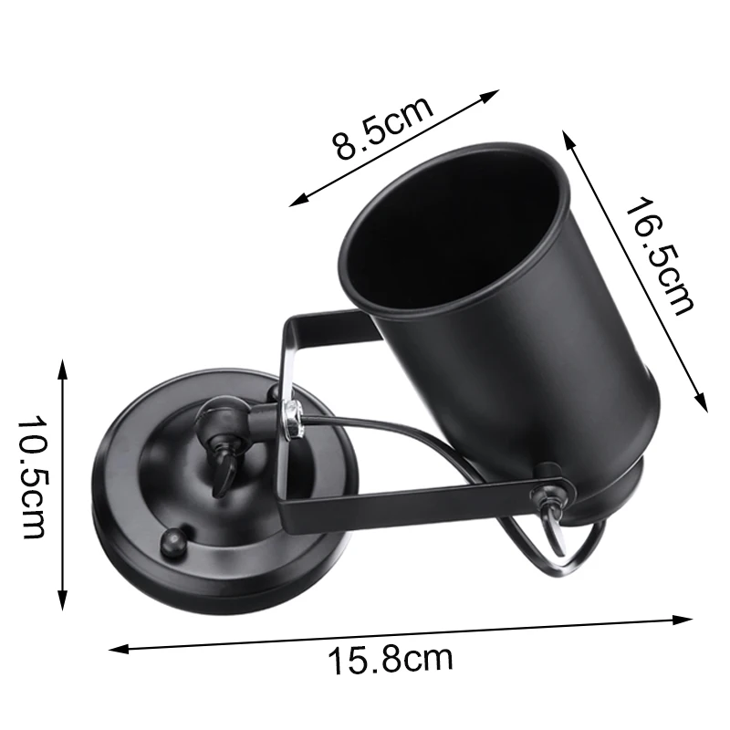 Настенный светильник в стиле ретро промышленный настенный черный металлический