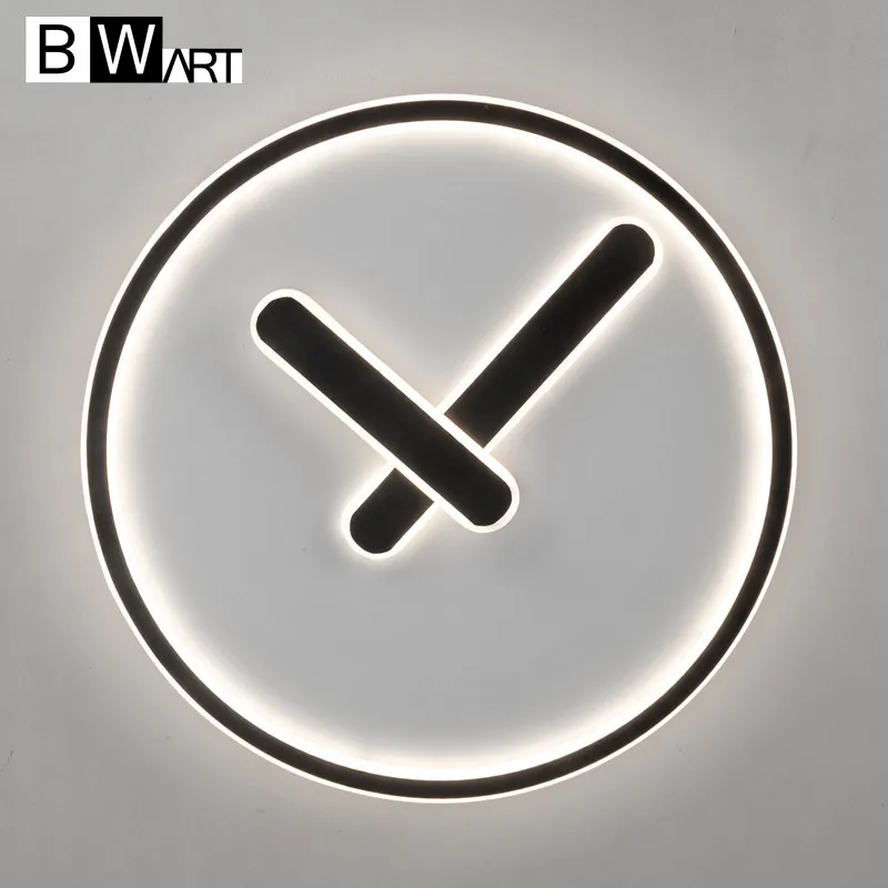 BWART современная светодиодная люстра с часами для гостиной спальни алюминиевый