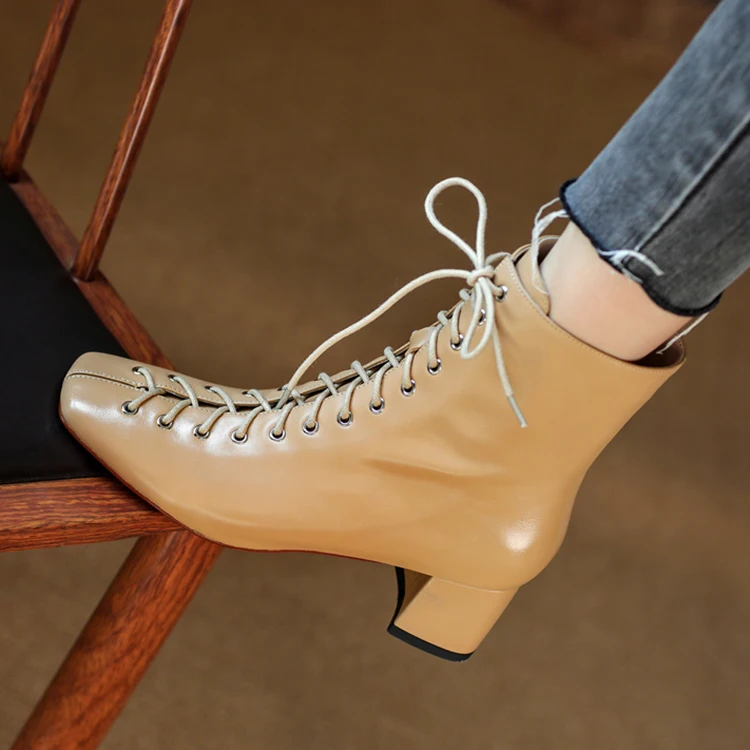 

Модные женские ботильоны; Женская обувь высокого качества из натуральной кожи ручной работы; Сезон осень-зима; Сапоги с перекрестными ремеш...