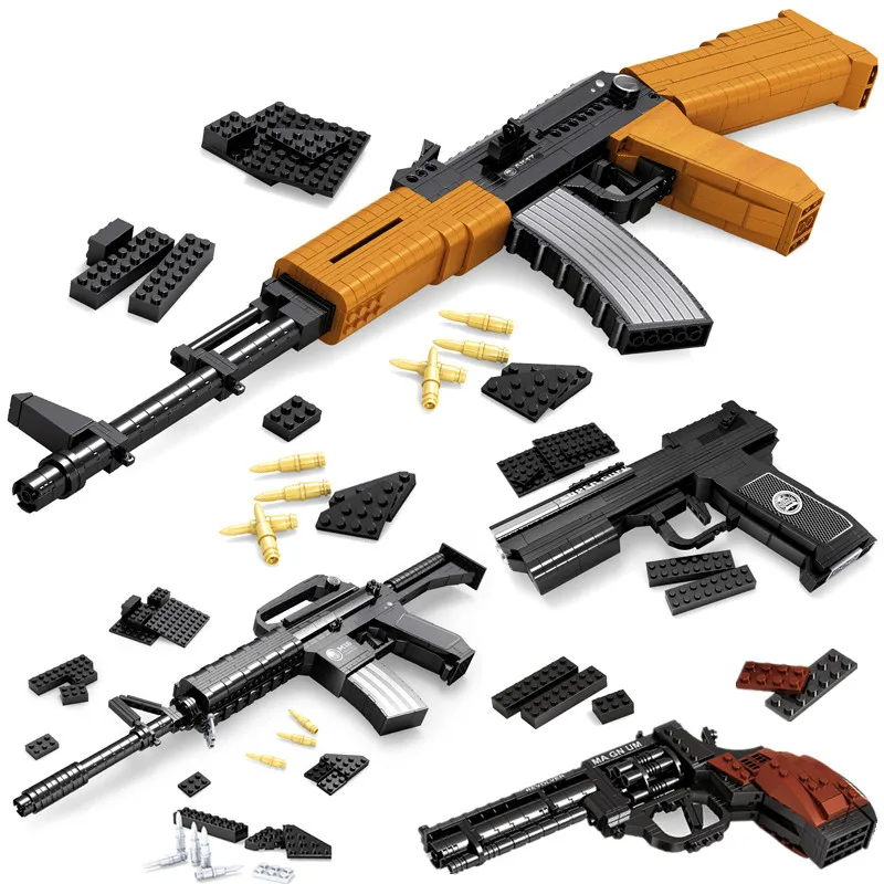 Снайперская винтовка SWAT AK47 набор строительных блоков Desert Eagle детская сборная