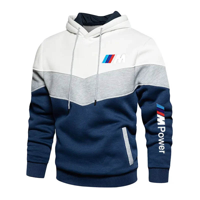 

Costura masculina bmw moda outono e inverno com capuz esportes hoodie vestuÃ¡rio casual solto polar velo quente roupas de rua