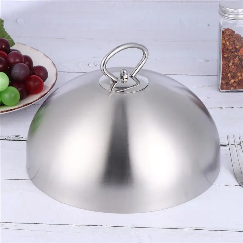 1Pc 20/24/26/28cm Stainless Steel Steak Cover Teppanyaki Dome Dish Lid Anti Oil Splashing Food Cooking Tool for Home | Дом и сад