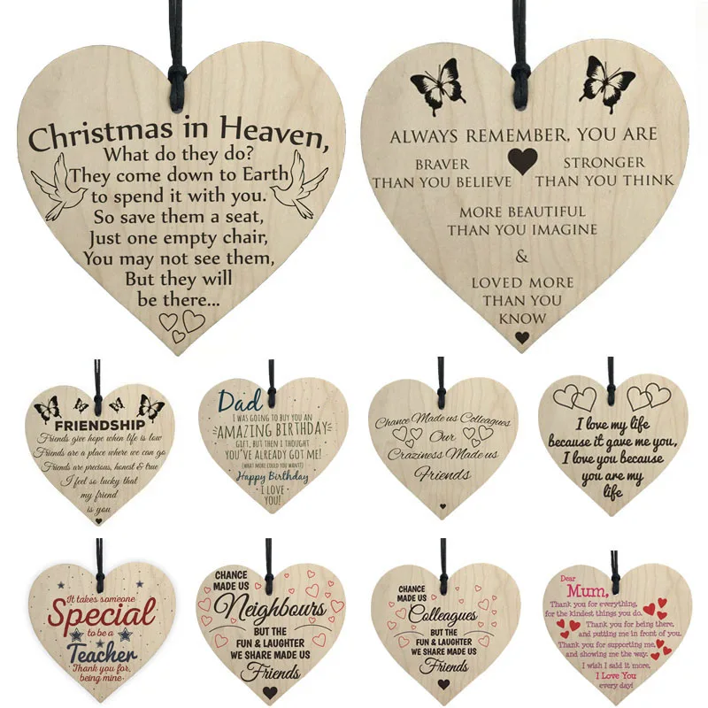 1 шт. креативные деревянные поделки сделай сам подвесные бирки в форме сердца