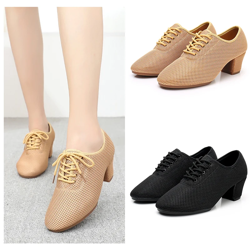 SWDZM Women Dance Shoes Ballroom Latin Dance Shoes Lady Modern Tango Shoes For Boy Girl Dance Sneaker Jazz Shoes heeled 3.5/5cm