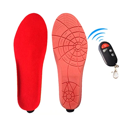 1800mAH Red Новые стельки с подогревом, с беспроводным пультом дистанционного управления, с питанием от батареи, для мужчин и женщин, зимние теплые стельки, европейский размер 41-46 - Цвет: 1800mAH Red