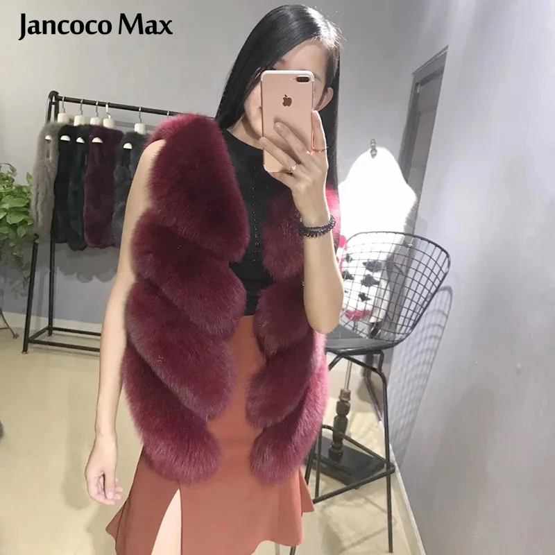 Женский жилет из натурального Лисьего меха Jancoco Max зимний модный стильный