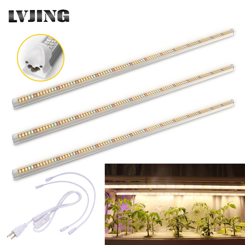 3pcs/Lot Full Spectrum 1.2m 60W T8 Tube Bar Led Phyto Lamp for Indoor Plants Flower Growth Seeds Aquarium Tent