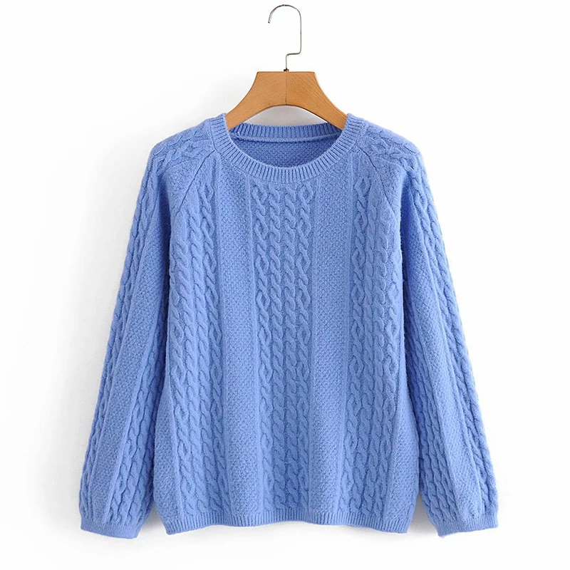 

paris girl 2020 autumn winter warm casual O-Neck pullovers long sleeve sweater Twisted Pull knitting tops