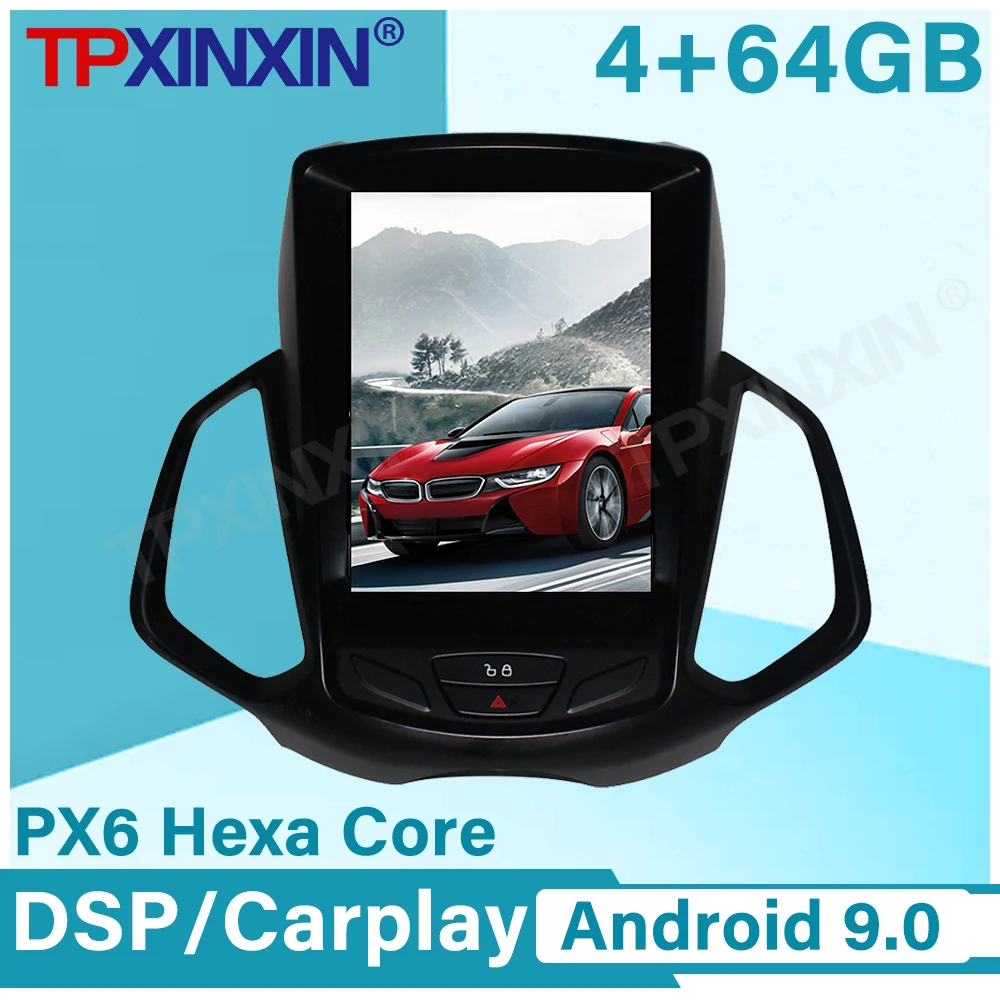 

Android 10 For Ford EcoSpor 2013 - 2017 Tesla Style Vertical Screen Navigation Car Multimedia Radio Player DSP Carplay