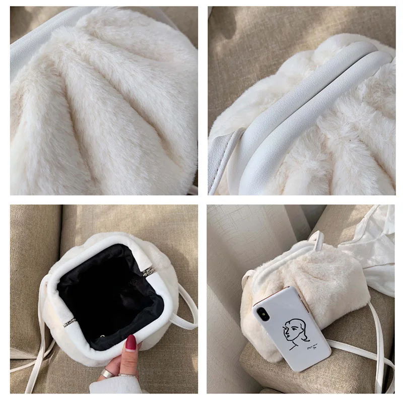 Шерстяная сумка через плечо для женщин зима 2019 роскошная плюшевая