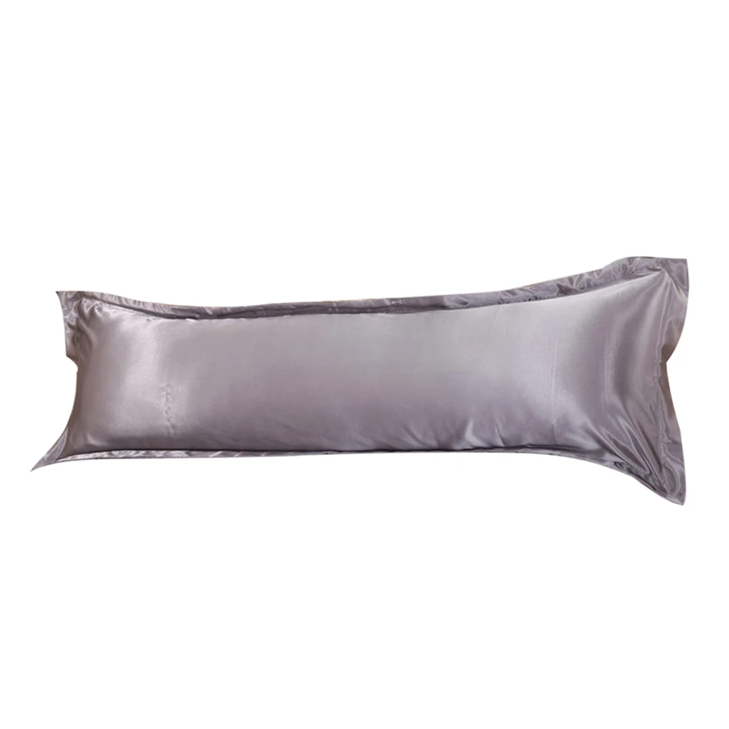 

Solid Color Luxury Silk Body Full Long Pillow Case Cover Pillowcase Dustproof 48x120cm/150cm