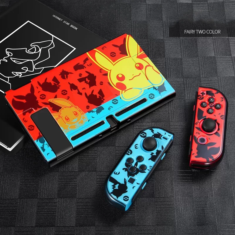 

Розовый защитный чехол Kawaii Nintendo Switch, Жесткий Чехол для Nintendos, консоль JoyCon, цветная задняя крышка, съемная