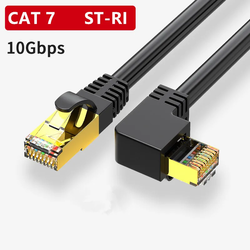 cat7 ethernet cable lan cable sftp rj45 network cable right angle 90 degree for compatible patch cord for computer router laptop free global shipping