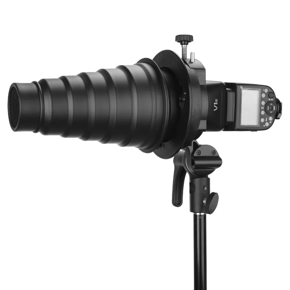 Godox S2 Speedlite Flash Holder Bracket+ Softbox with Bowens Mount for Canon Nikin Godox V1 TT685 V860II AD200 AD400PRO Flash