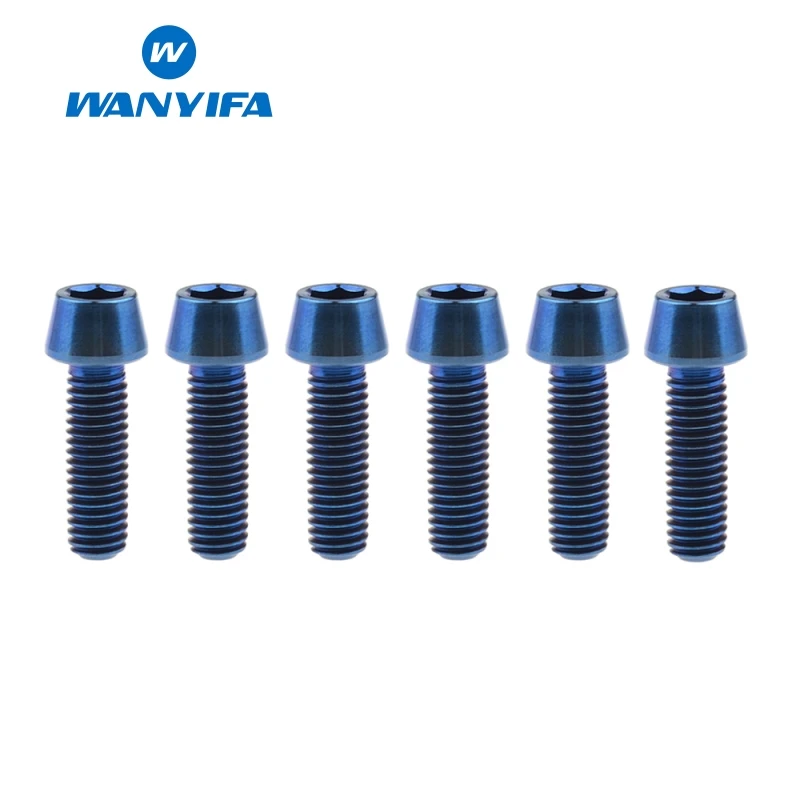 M5X16 blue Wanyifa M5x15 16 18 20 мм Титан/Ti болты для выноса руля для конической головки MTB велосипедные винты фиксированные болты велосипедные части - Цвет: M5X16 blue