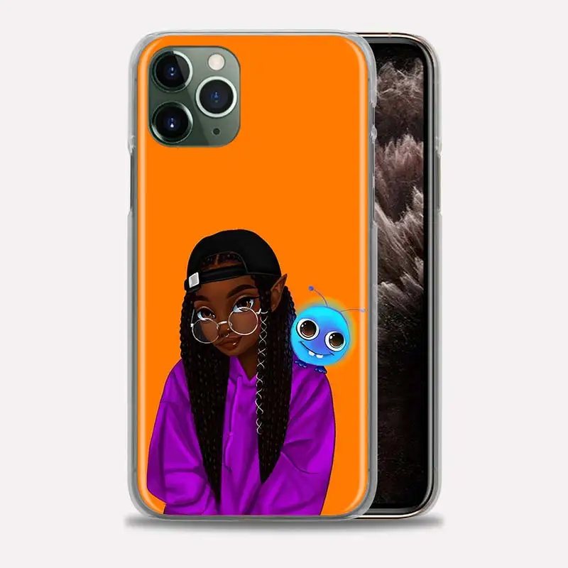 

African Equality Black Girl Bumper Case For iPhone 11 Pro Max 12 Pro X XS Max XR 7 8 6 6S Plus SE Hard PC Phone Bags Cover Coque