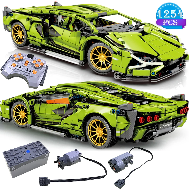 

Famous Car Series Model Remote Control Electric Version Competitive Racing Building Blocks Boys Favorite Assembly Toys for kids