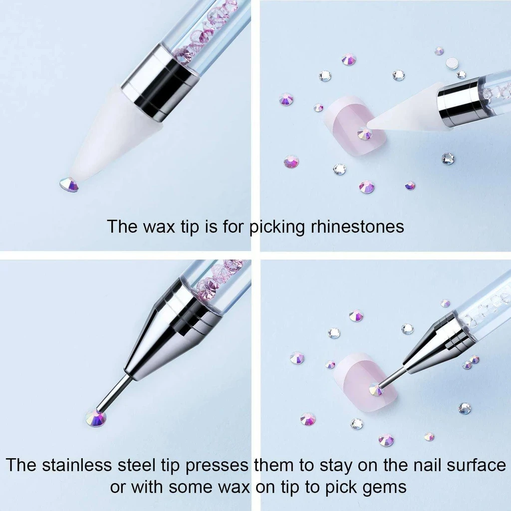Dual-ended Rhinestone Dotting Pen, Handle Manicure Nail Art DIY Decoration Tool