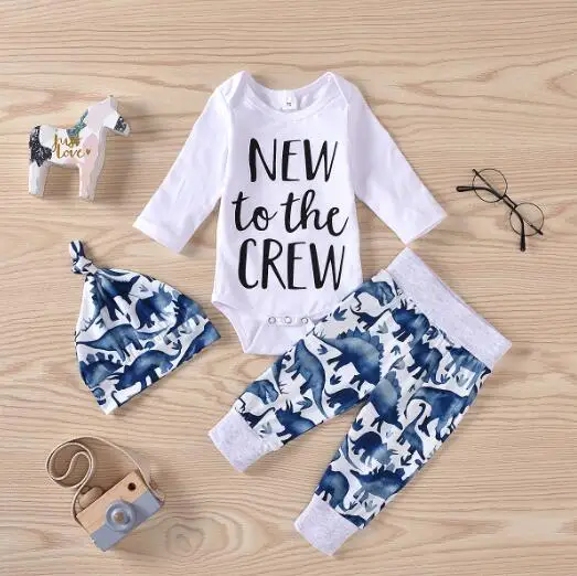 

3 шт., детские Осенние Комбинезоны с длинными рукавами и надписью