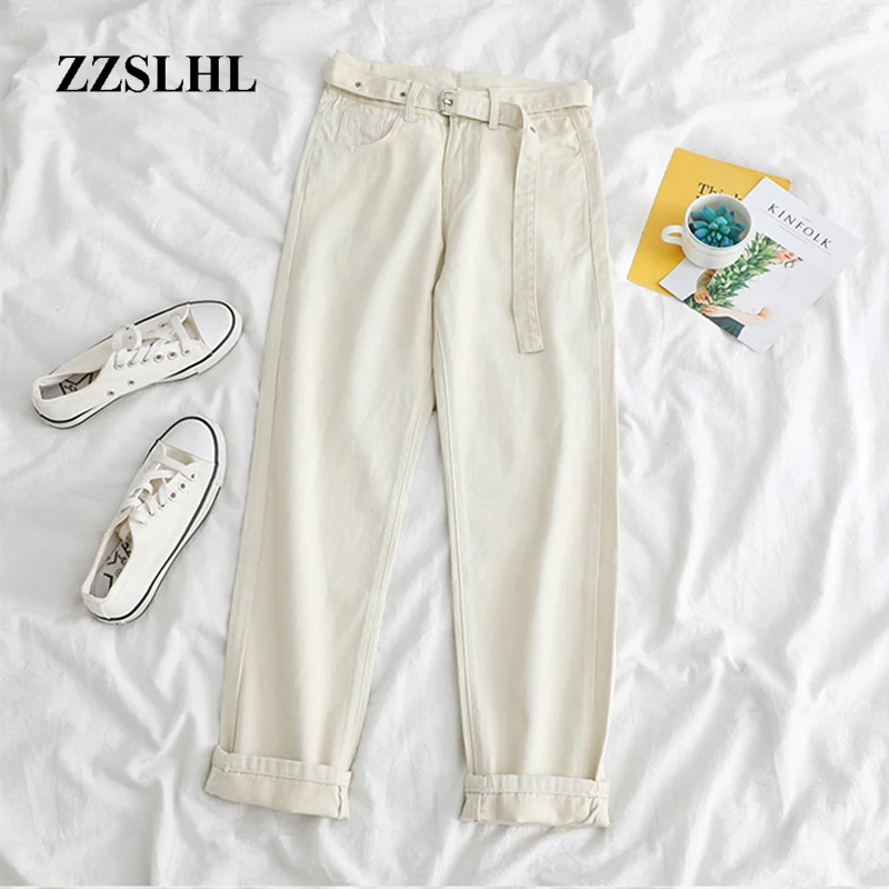 

New 2020 Korean Straight Jeans Women Low Waist Denim Trousers Large Pocket Black Denim Pants Vintage with Belt Casual Plus Size