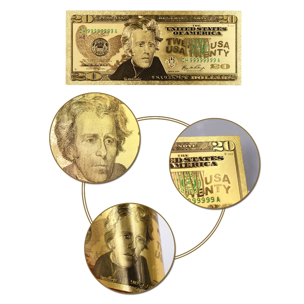 24k Золотая банкнота позолоченная фольга художественное оформление подарочная