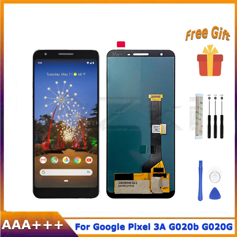 No Dead Pixel 5.6" For Google Pixel 3A LCD Display Touch Screen G020b G020A Replacement Digitizer Assembly With Repair Tools