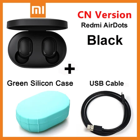Xiaomi Redmi Airdots TWS беспроводные Bluetooth наушники стерео бас гарнитура с микрофоном голосовой помощник управление AI - Цвет: CN Add CaseCable