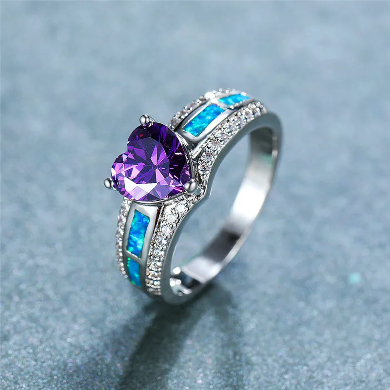 Элегантное женское синее кольцо с камнем &quotогненный опал&quot Винтажные