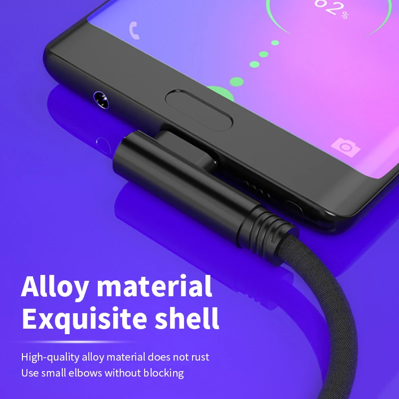 Кабель для передачи данных Micro-usb Type-c мобильный телефон А угловой 90 градусов 1 м 5 2 3