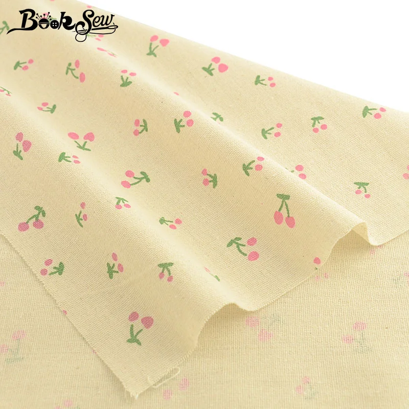 Booksew материал анкара бежевая хлопковая льняная ткань вишневого типа для