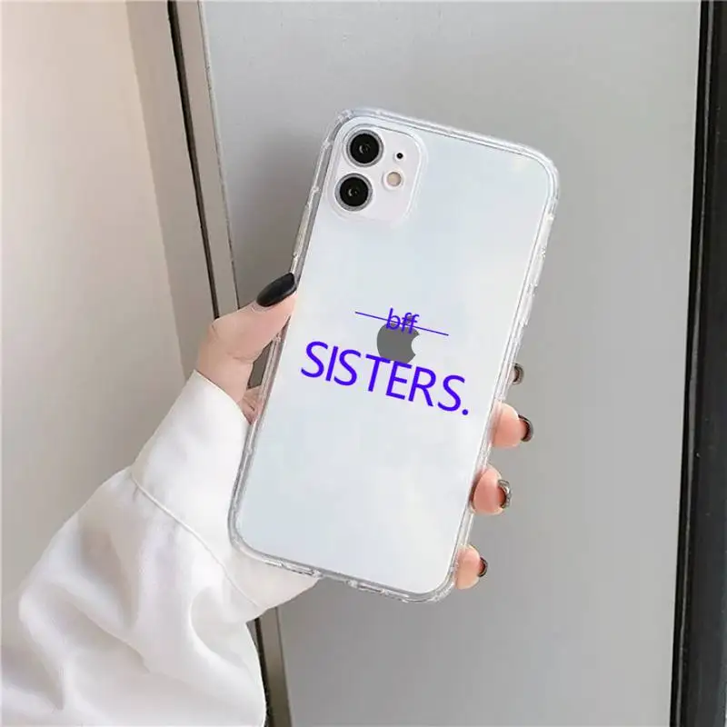 

Bff Sisters fashion Phone Case Transparent for iPhone 11 12 mini pro XS MAX 8 7 6 6S Plus X 5S SE 2020 XR