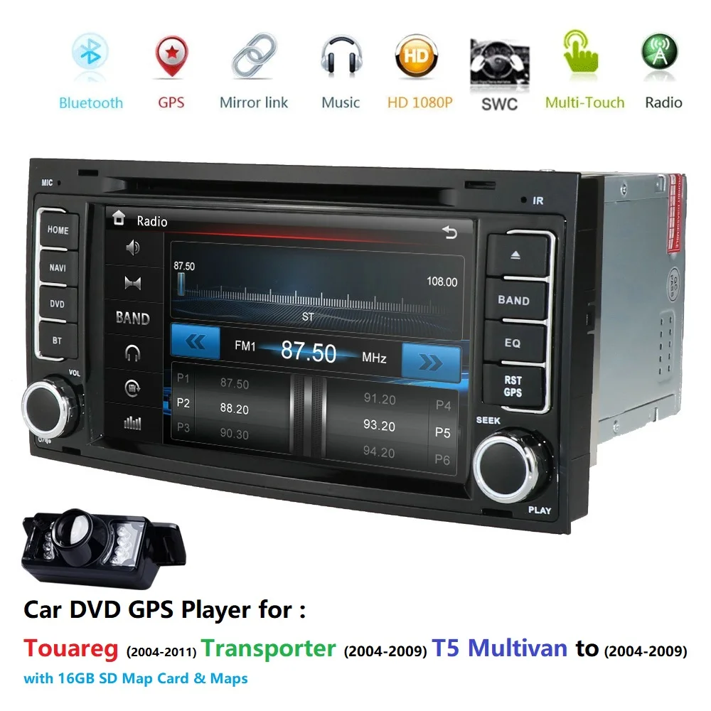 7 дюймов 2 din dvd плеер автомобиля для Volkswag VW Touareg 2004 2011 транспортер T5 Multivan gps