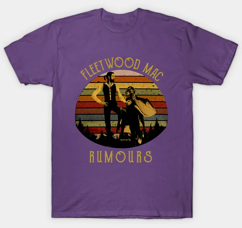 Черная винтажная хлопковая Футболка Stevie Nicks Fleetwood Mac Rumours - Цвет: Фиолетовый