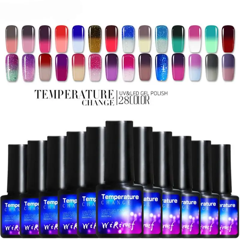 

Gel Nail Polish 8ml Temperature Change Color Changing UV Gel Polish Sequins Matte Top Coat Soak Off Nail Nail Art