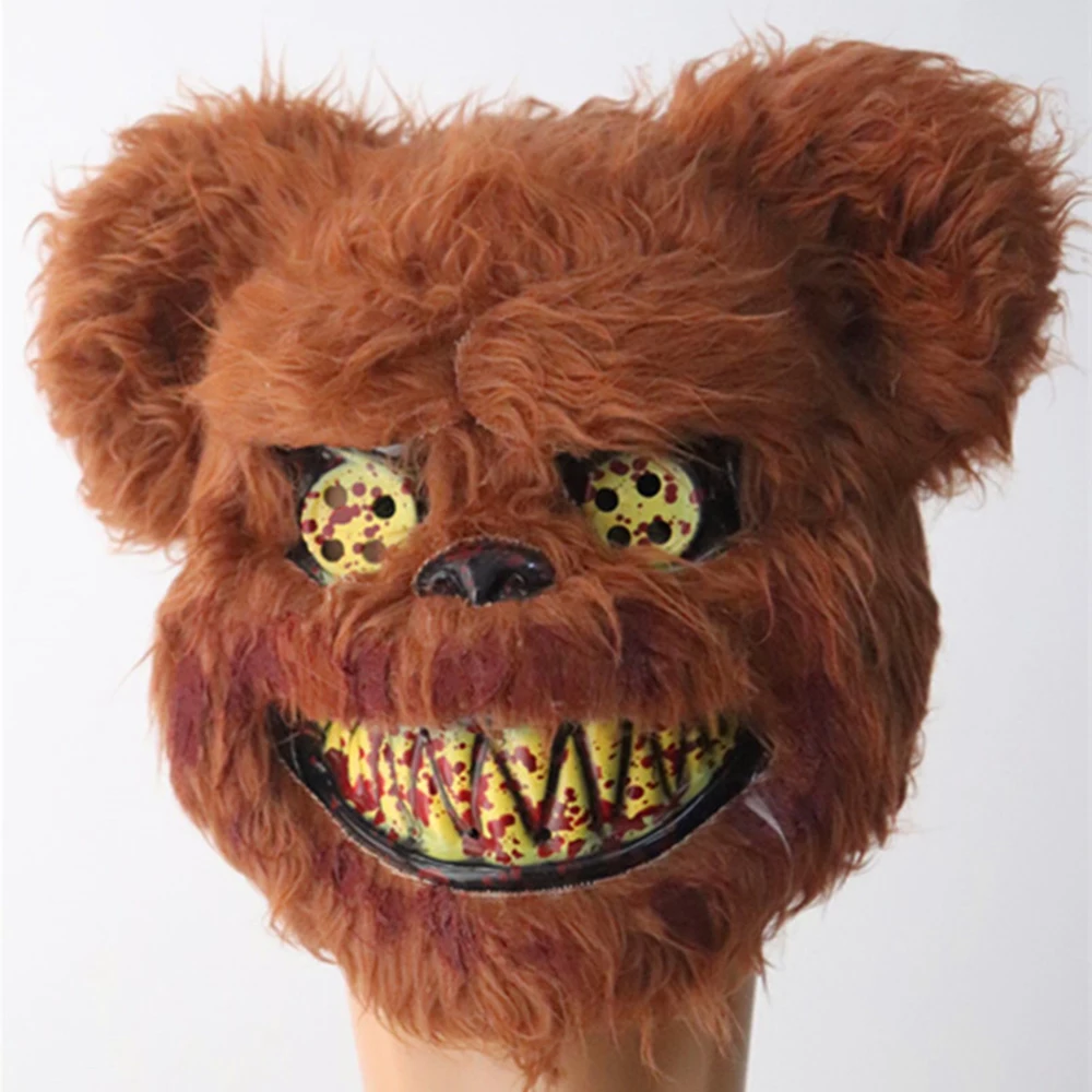 Новинка 2019 маска на Хэллоуин кровавый медведь ужасная длинные плюшевые ПВХ маски