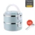 Square buckle double layer Northern Europe blue  with stainless steel chopsticks and spoon
