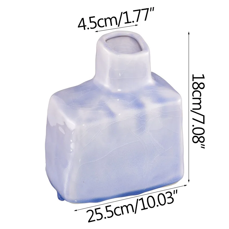 Nordic Creative Manual Cracked Glaze Art Vase Ceramic Flower Hydroponic Device Desktop European Home Decoration Accessories | Дом и сад