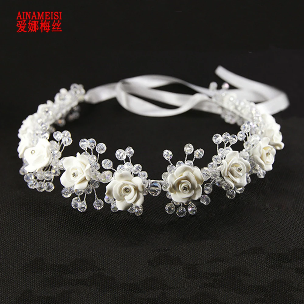 Новинка лента с бисером кристаллами Свадебные повязки для волос женские