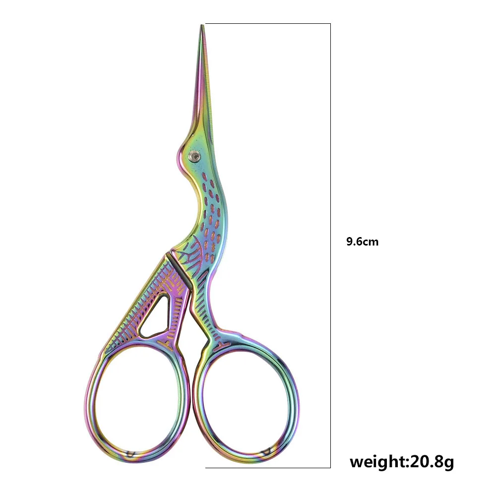 

1Pcs Stainless Steel Colorful Antique Beauty Round Head Eyelashes Eyebrow Trimming Scissor Tool Makeup Embroidery Scissor