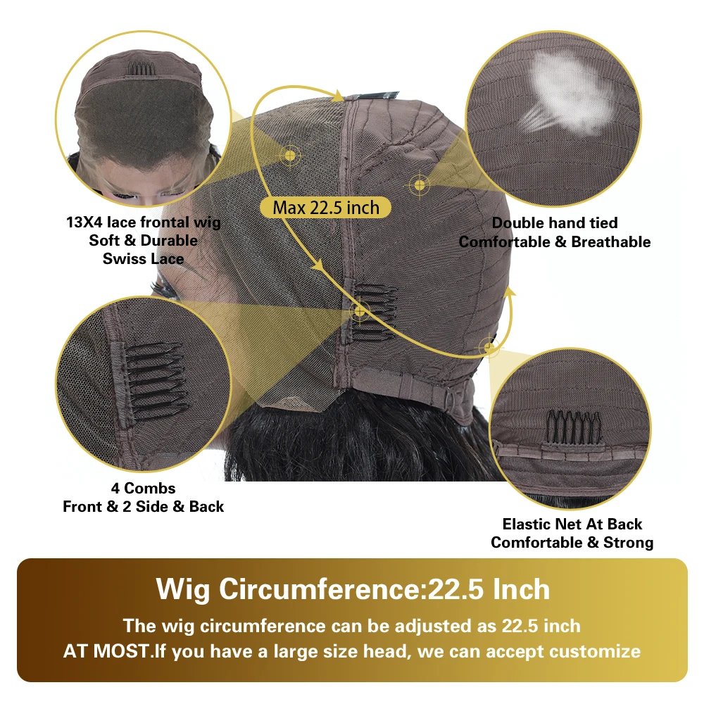 

Free Part Hairline Straight Bob Wig Remy Human Hair Glueless Lace Front Bob Wig With Baby Hair