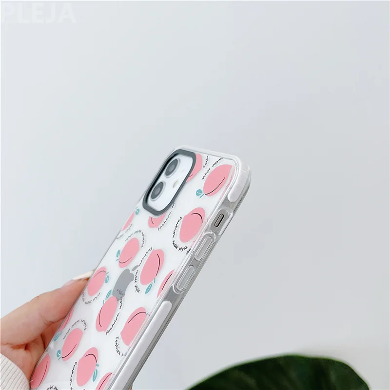 Симпатичный розовый персиковый чехол для телефона iPhone 12 mini 11 Pro Max SE 2020 X XR XS 7 8 plus