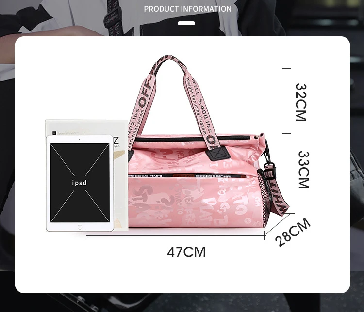 Gym Bags Travel Training Sports Fitness Replaceable Shoes Shoulder Strap For Women Men Husband Waterproof Nylon Fashion Handbags