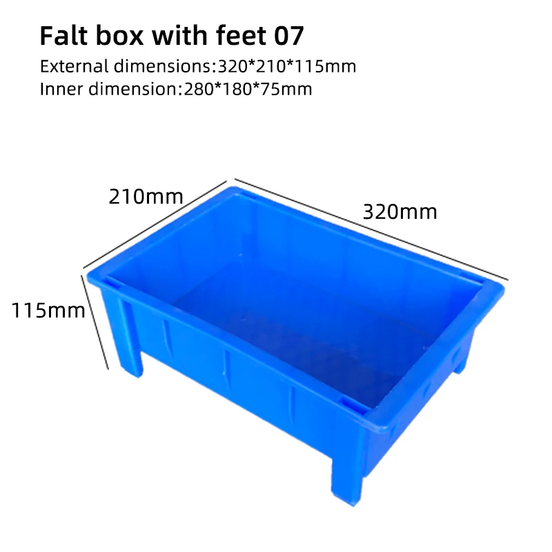 

Plastic tool storage box with feet flat box parts box No. 07 blue stackable combination parts box