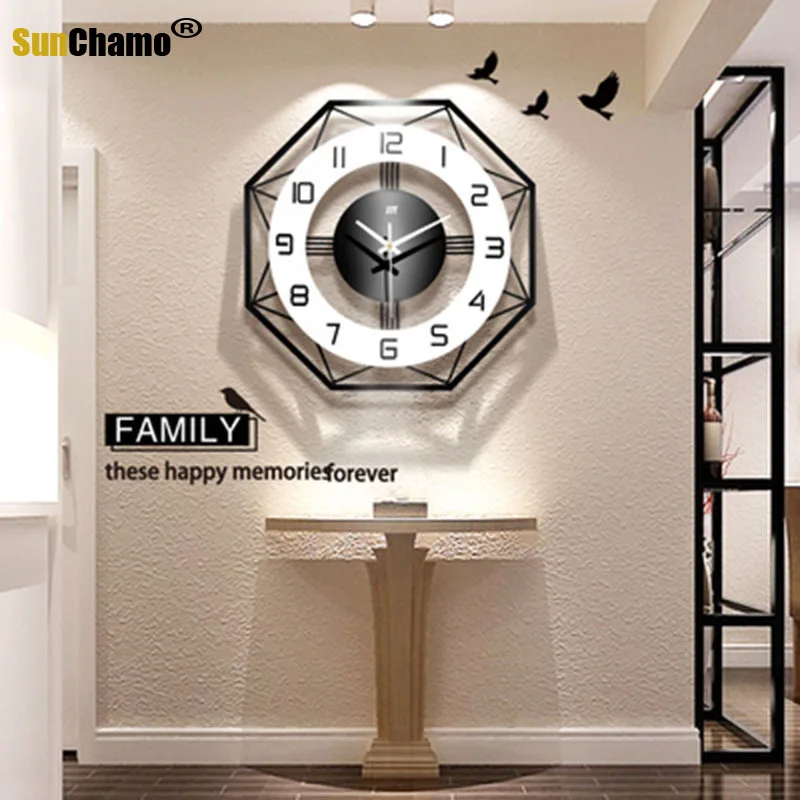 

43X43CM Nordic Simple Home Decoration Fashion Wall Creative Living Room Bedroom Exquisite Clocks Electrical Clock