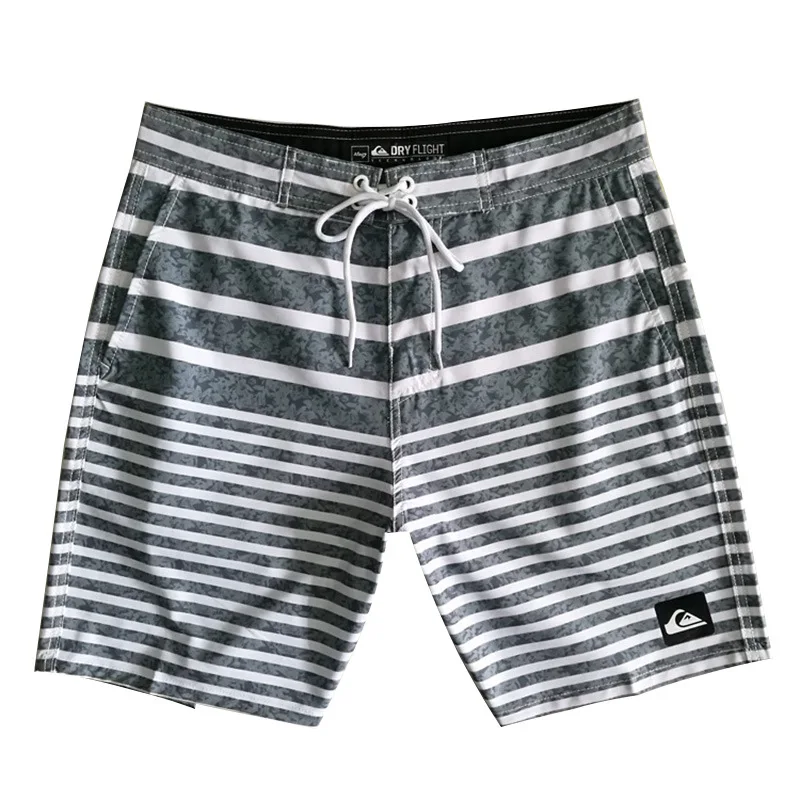 Summer Surf Beach Mens Shorts Quick Dry Outdoor Sports Striped Loose Stretchy Breathable Leisure Drawstring Swimming Trunks -40