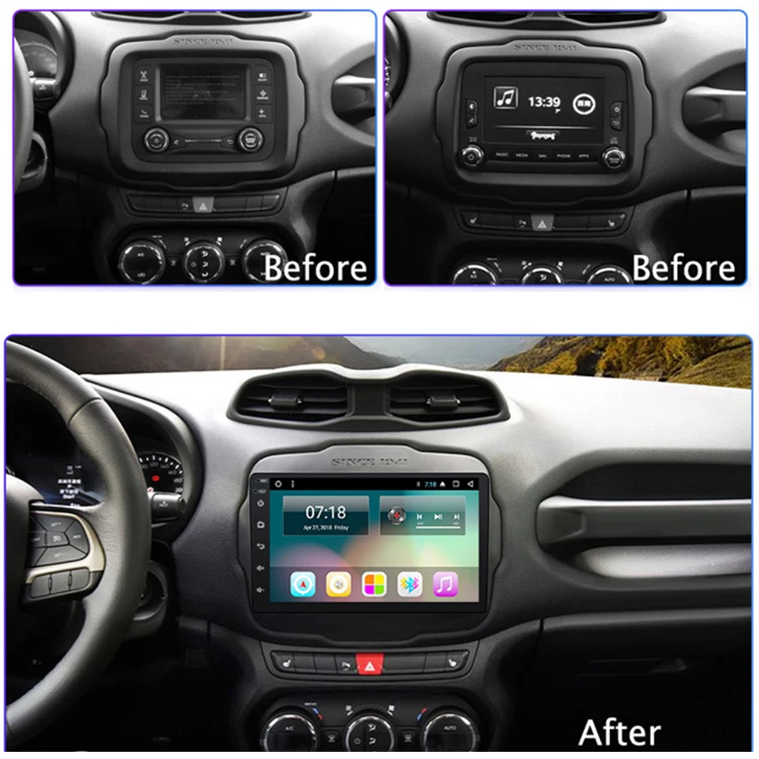 Для Jeep Renegade 2016 ~ 2017 2din Авторадио большой экран Bluetooth Android головное устройство 9 &quotGPS