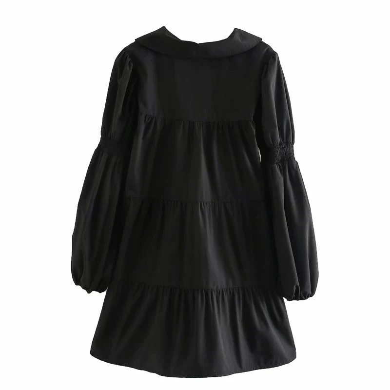 Женское платье с v образным вырезом za элегантная драпировка Черное мини вечерние