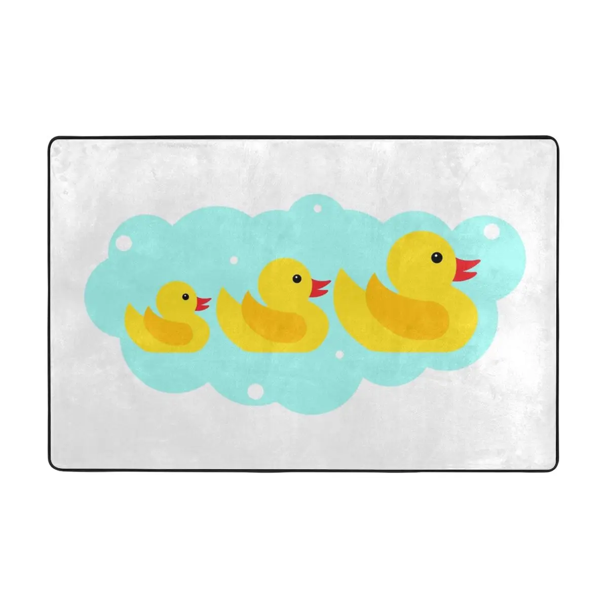 

Cute Yellow Rubber Ducks Doormat Carpet Mat Rug Polyester Anti-slip Floor Decor Bath Bathroom Kitchen Bedroom 60*90