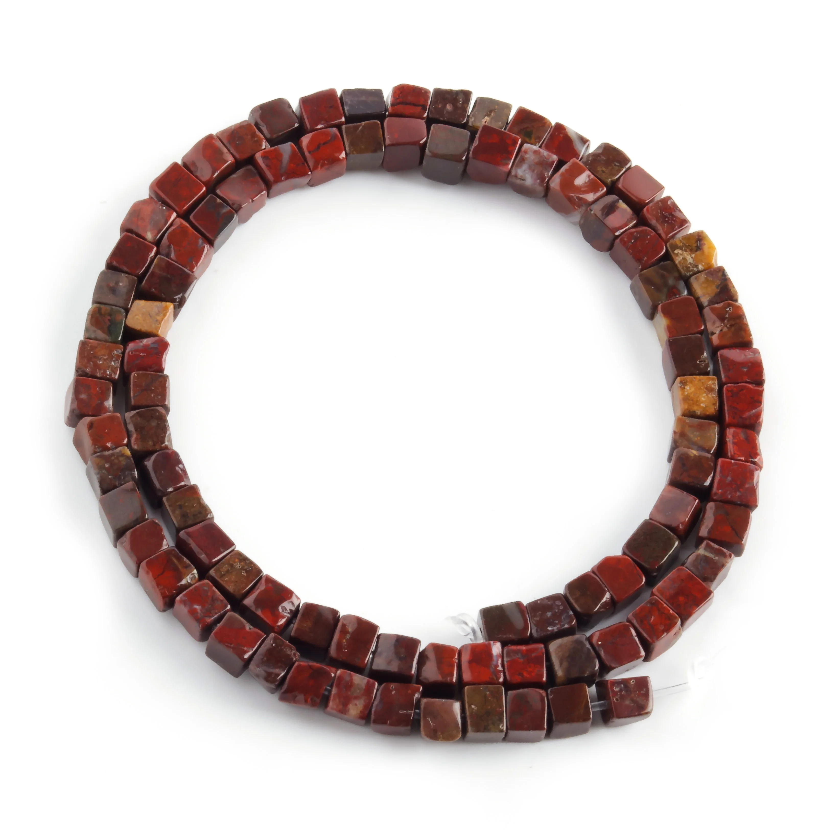 

Wholesale Natural Stone 4mm Redstone Cube Bead Loosely Spaced Beads Block Bead Septa Bead DIY Necklace Bangle